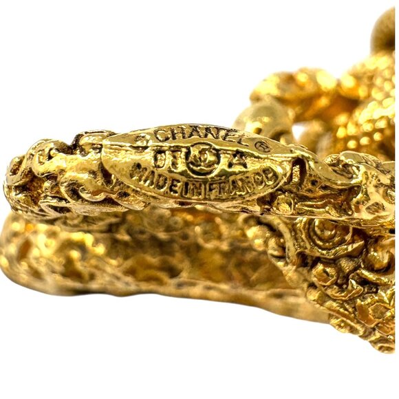 CHANEL Vintage 93A CC Logo Chain Necklace Pendant Gold Black Metal [106385] - Picture 10 of 10